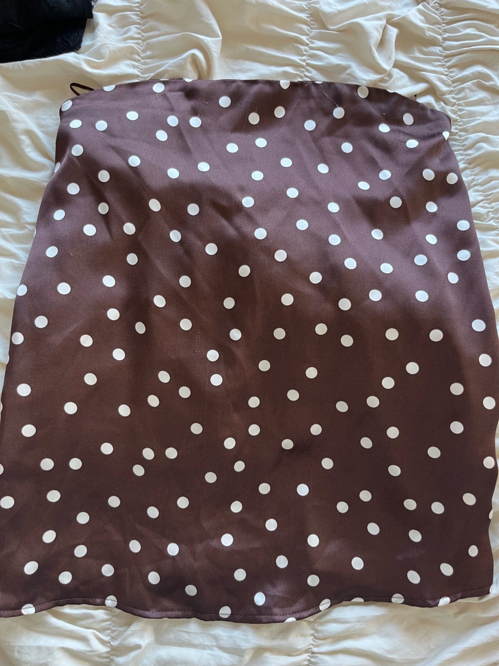 Zara Brown and White Polka Dot Loose Flowy Tube Top